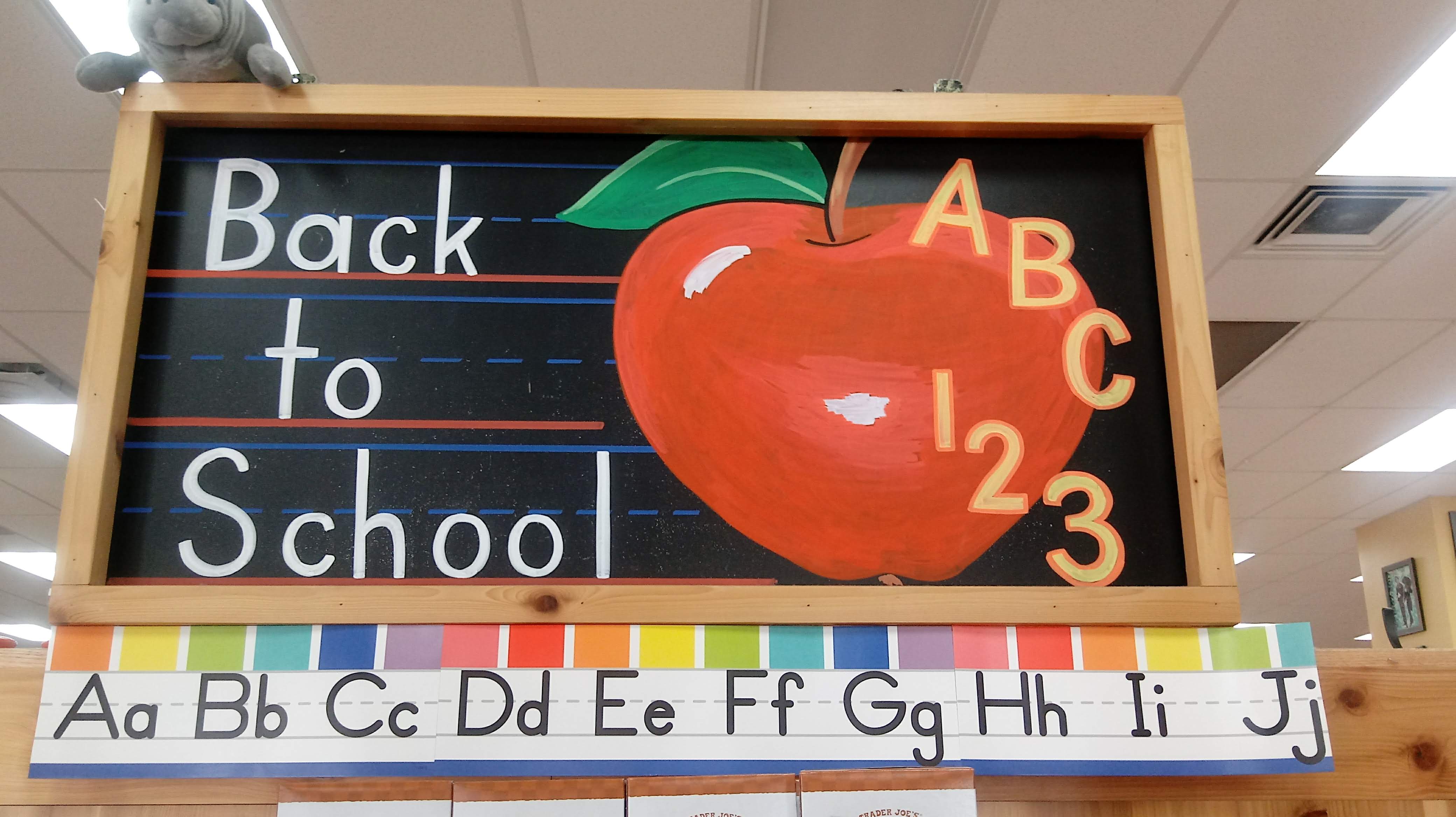 Back to School — hand-painted commercial chalkboard