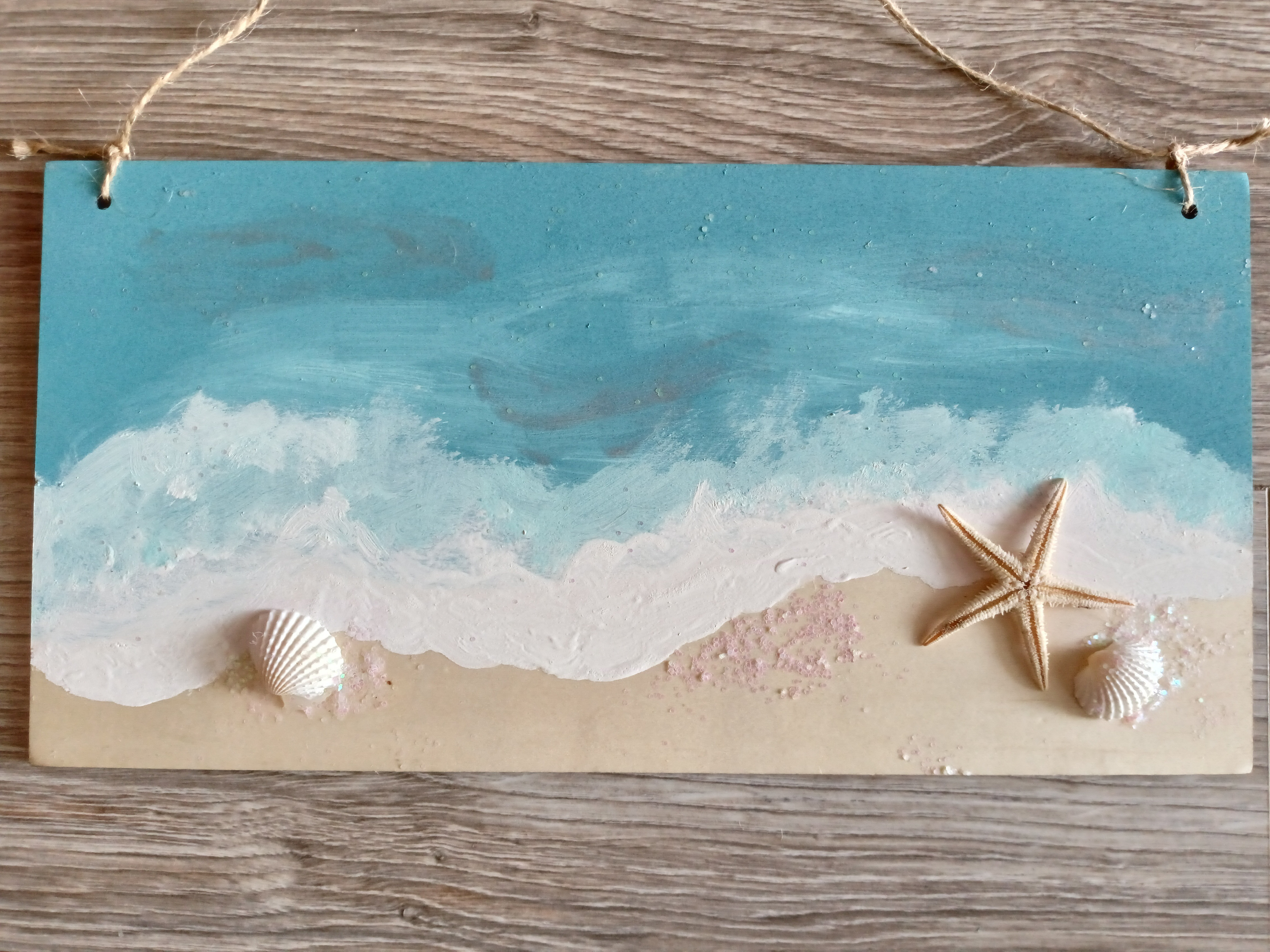 Hand-painted beach art
